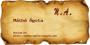 Máthé Ágota névjegykártya